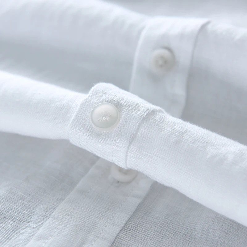 Italy Style 100% Linen Long-sleeved Shirt Men Casual 5 Colors Solid White Shirts For Men Top Camisa Chemise 250320