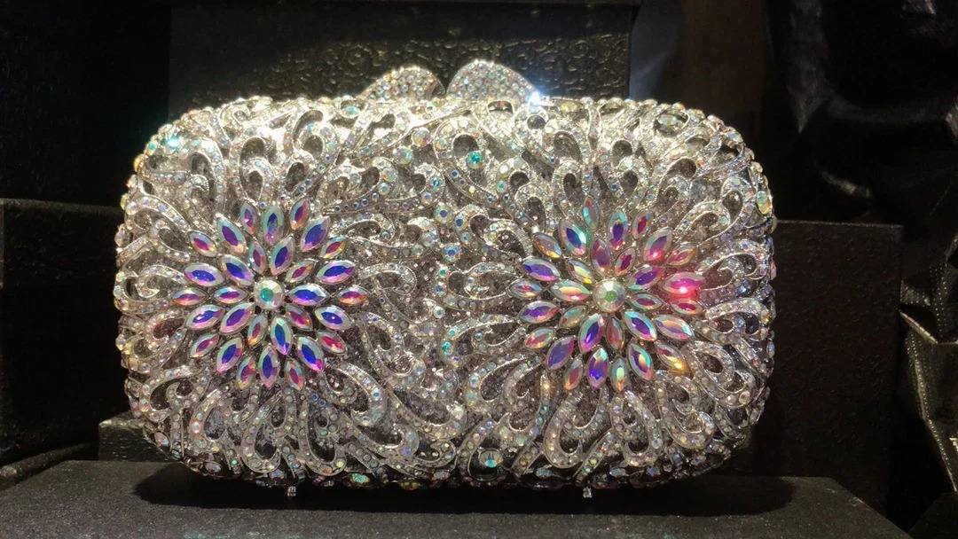 Womens Crystal GreenGoldSilver Evening Bag Party Cocktail Formal Dinner Diamond Clutch Wallet Wedding Handbag 250320