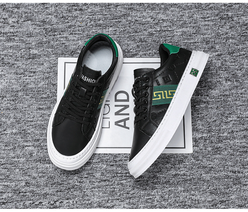 Men Fashion Shoes 2025 New arrival Embossed Breathable Athleisure Style Trend Versatile White Shoes Comfortable White Black Free shipping hot item