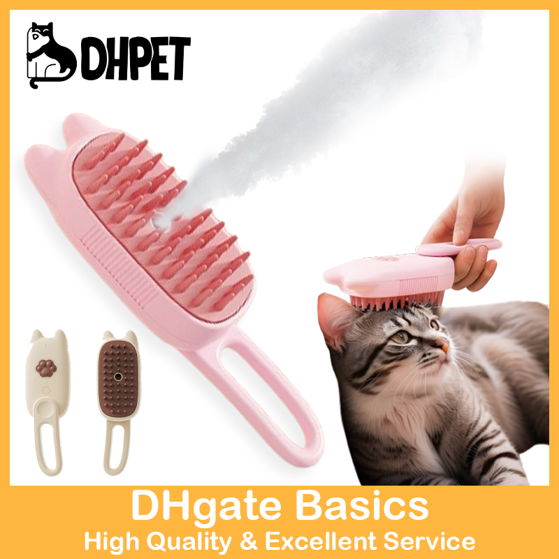 DHpet Pet Spray & Massage Brush: USB - Charged, Soft Massage Head, Spray Design, Rotating Handle for Effortless Grooming