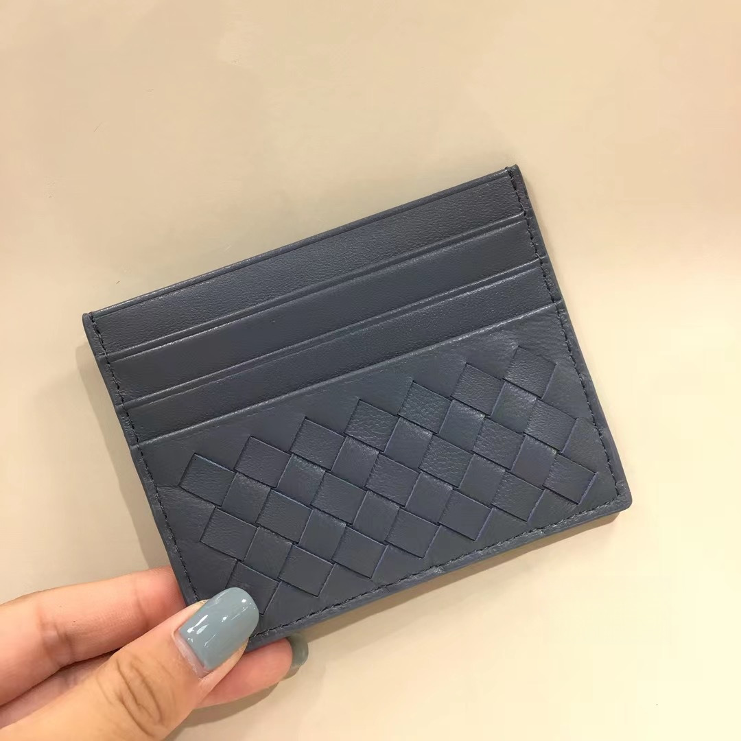 2025S Trend Designer Sheepskin Woven Ultra Thin Genuine Leather Multi Slot For Men S Business Portable ID Holder Mini Card Bag