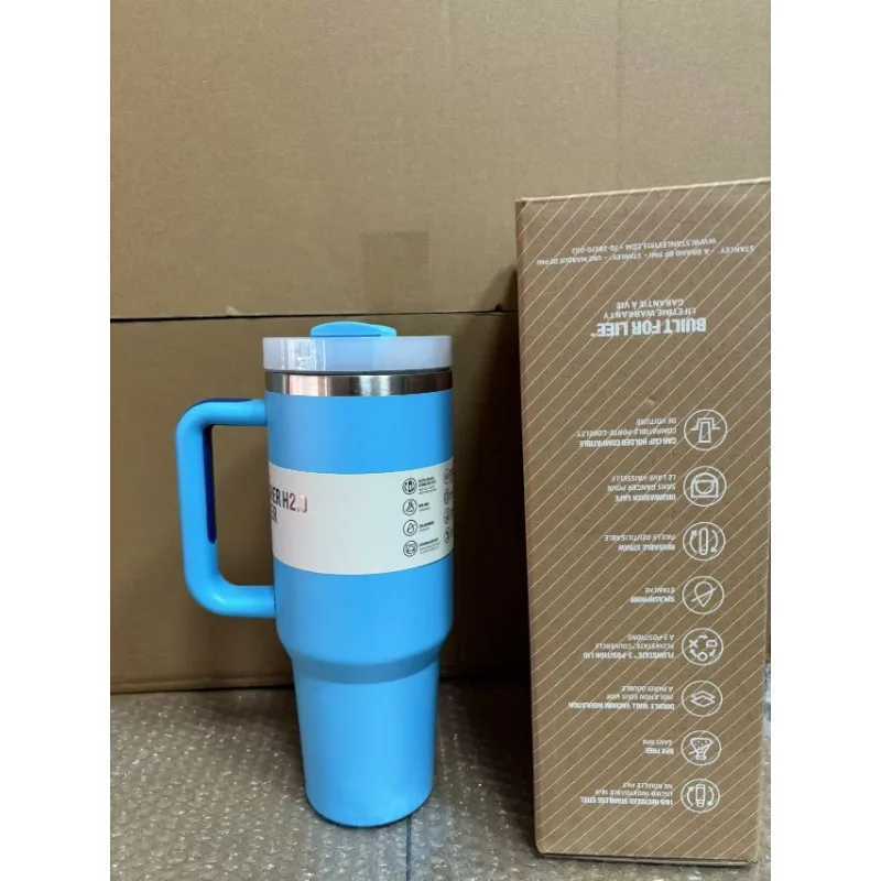40 ounce insulated stainless steel travel mug with handle cooling for 34 hours and keeping warm for 10 hours X250321