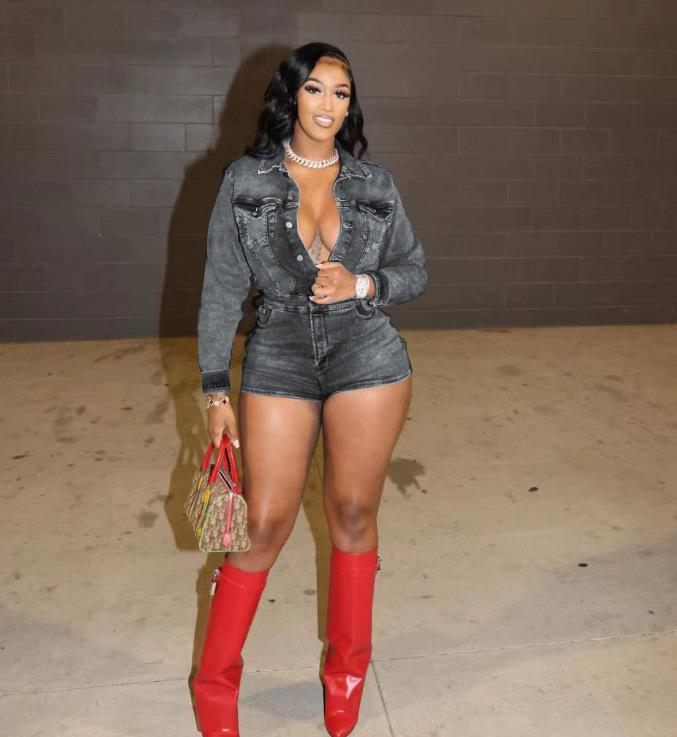 Long sleeved stretch jumpsuit Explosive stretch jumpsuit shorts