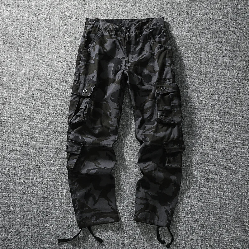Men Tactical Pants Cargo Trousers Fashion Casual Sports Outfits Camo Pants Loose Straight Pants 250320