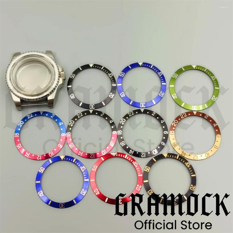Watch Repair Kits 38mm Vintage Aluminum Bezel Black Blue Red Brown Slope Insert Fit For 40mm Case Retro Men's Replacement Parts