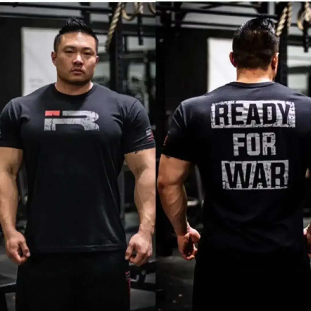 2024 mens sports shirt short sleeved fitness running 100 pure cotton Tshirt training 250312