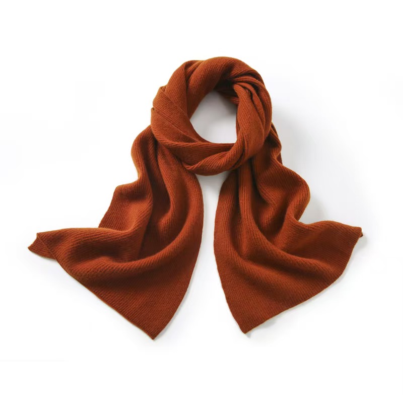 K193 100% Merino fine wool knitted scarf for men and women in autumn and winter, warm and thickened wool neck scarf