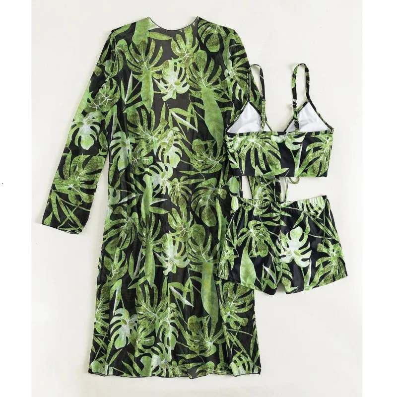 Print Three-Piece Swimsuits Tankini Sets Female Swimwear Push Up For Beach Wear Bathing Suits Pool Womens Swimming Suit 250320