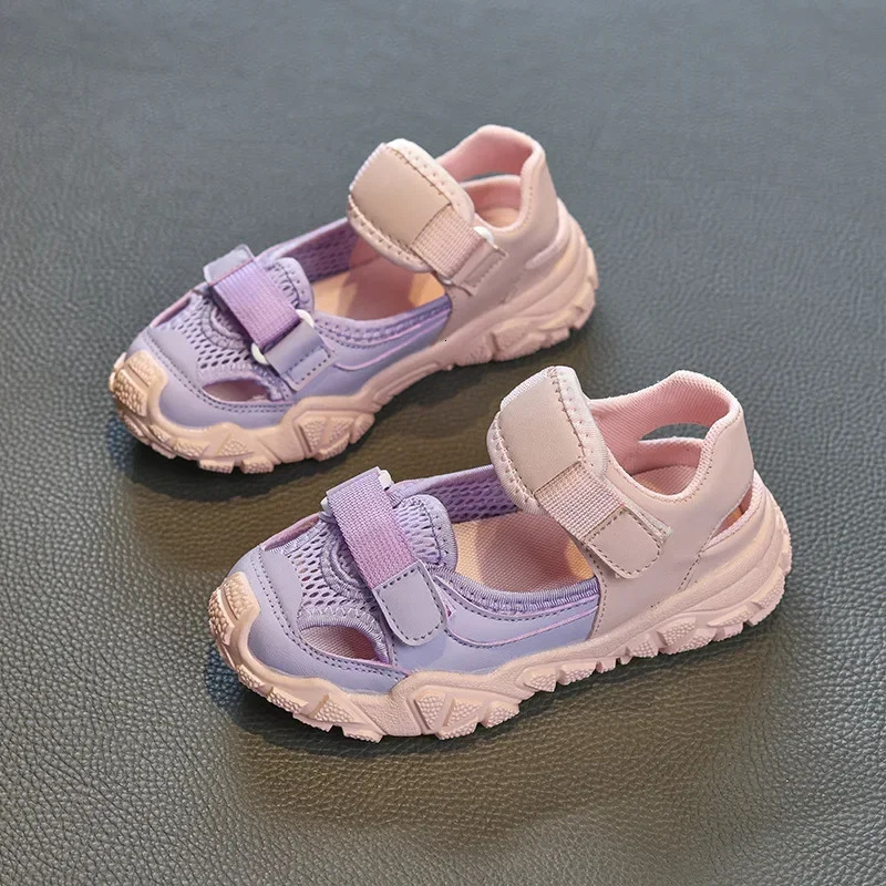 Children Sport Sandals for Girls Mesh Breathable Boys Sneaker Casual Beach Shoes Fashion Hollow Out Nonslip Flat Tenni 250304