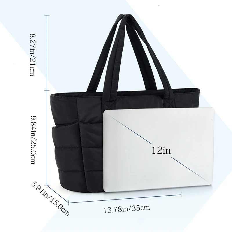 Fluffy handbag womens large square cotton pad bedding shoulder bag shoppers wallet simple daily 250320