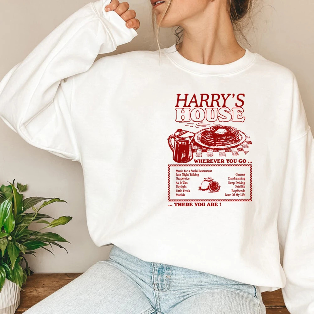 Vintage Harrys House Track List Sweatshirt Harrys Home Album Pullover Retro As It Was Hoodie HS Tpwk Crewneck Sweatshirts 250320