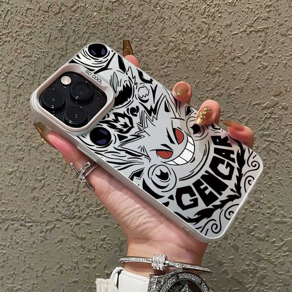 Gengar phone case 16 15 14 Plus 13 12 11 Pro Max X XS XR 8 7 matte silver hard coverXJ250321