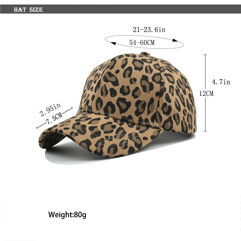 Summer Men Women Baseball Cap Leopard Print Hat Cotton Adjustable Hip Hop Hat Outdoor Sports Trucker Caps Sun Hats 250320