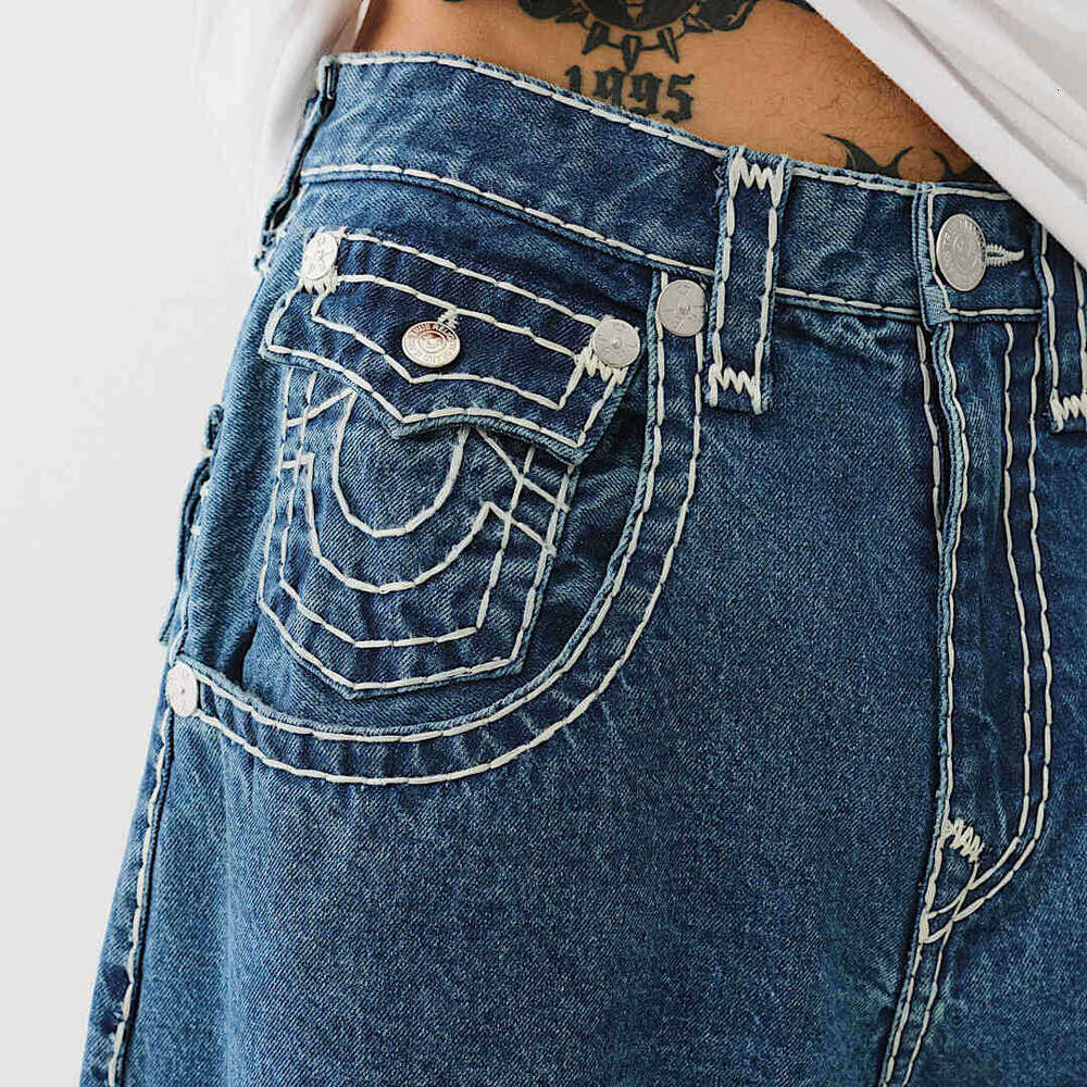 Street American fashion brand embroidered loose wide leg baggy jeans casual pants