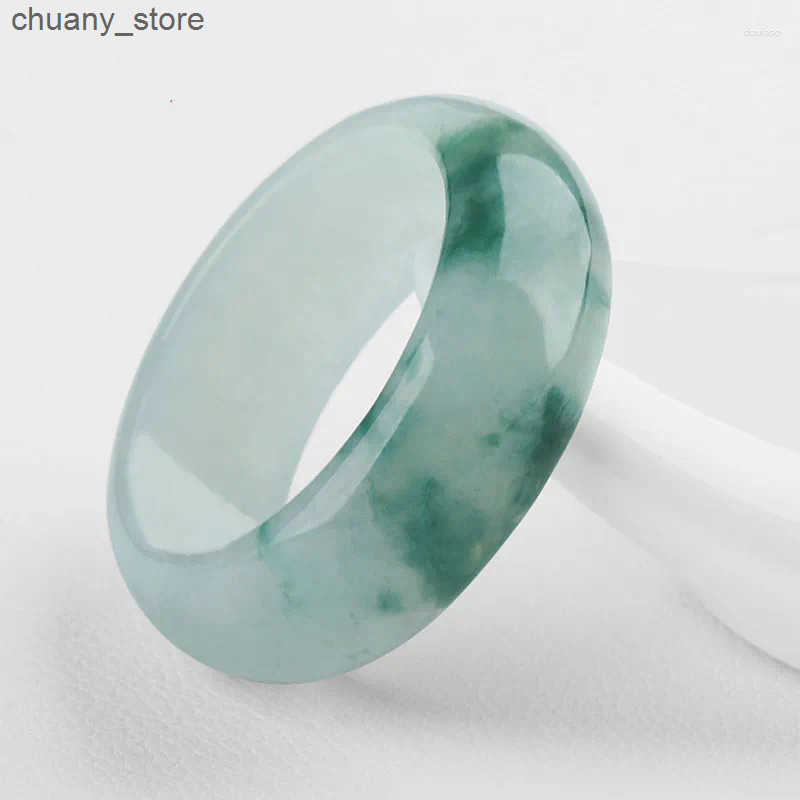 Solitaire Ring Cluster Rings Genuine Grade A Myanmar Jadeite Ice Floating Flower Burma Jade Men Women Healing Gemstone Fine Jewelry Girlfriend Mom Gif