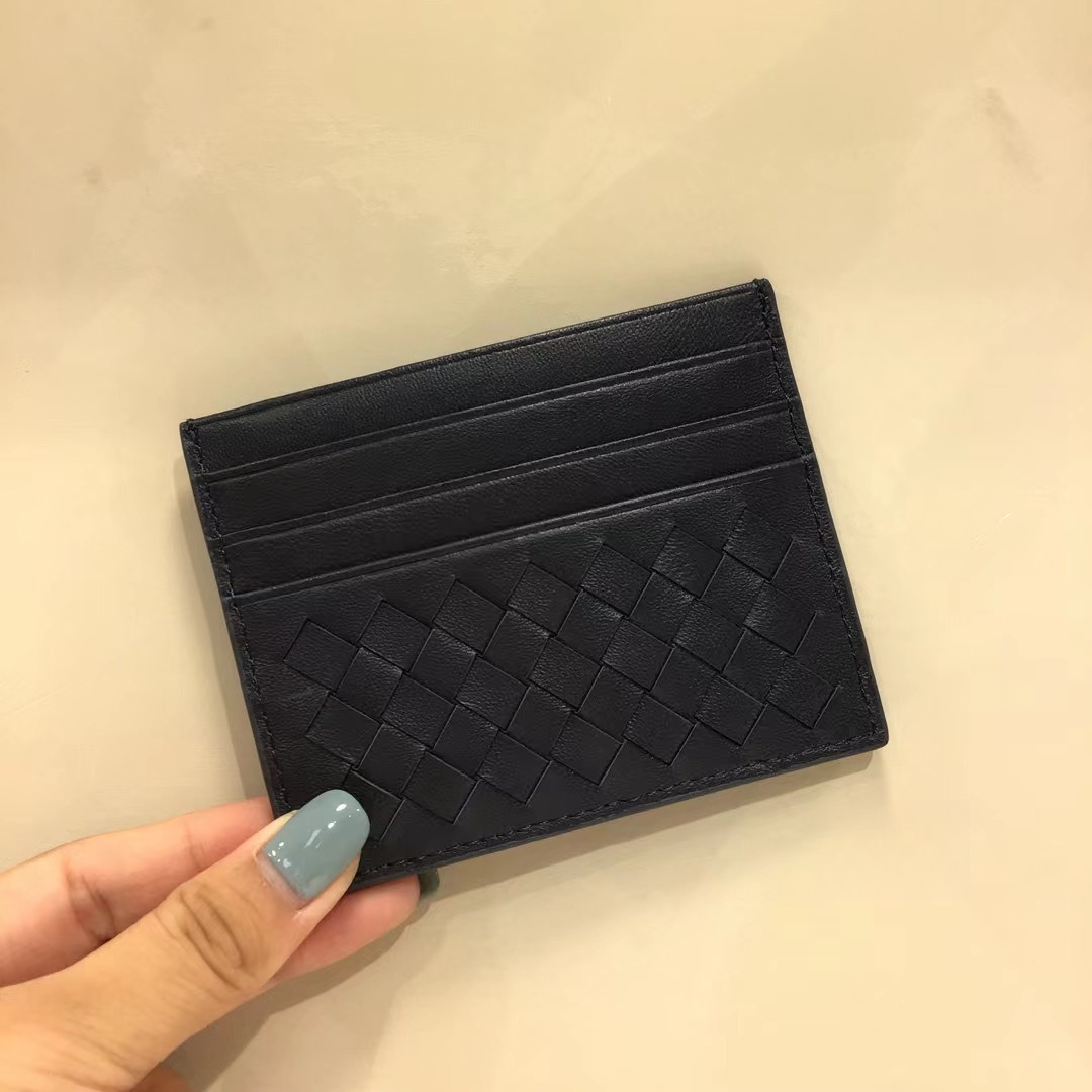 2025S Trend Designer Sheepskin Woven Ultra Thin Genuine Leather Multi Slot For Men S Business Portable ID Holder Mini Card Bag