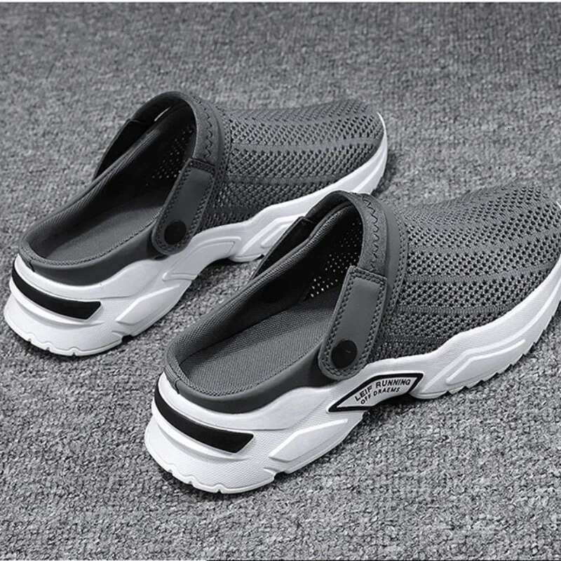 Platform Sandals Designer Mesh Mules Breathable Padded Beach Slippers 2024 Slip On Lightweight Men Sneakers