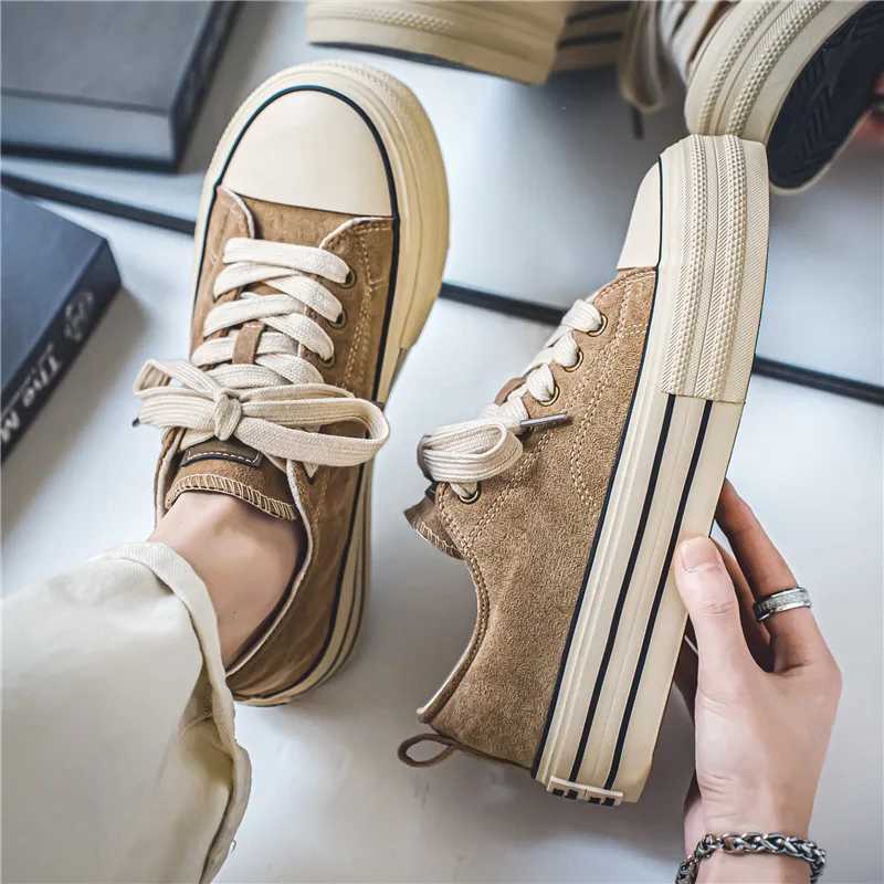 2024 Hot s ic Black Canvas Shoes Men Spring Summer Platform Canvas Sneakers Men Cfort Low-top Mens Vcani Shoes Y250320