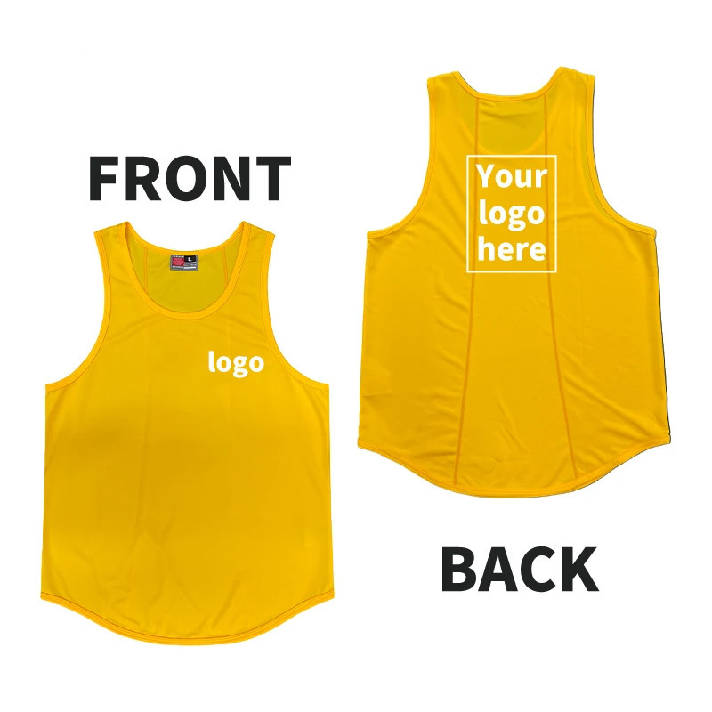 Custom Mens Sports Vest Tights Outdoor Running T-shirt Gym Sleeveless Waistcoat High-elastic Quick dry Fitness Tank Top T001 250320