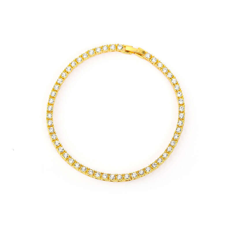 Men's hip-hop 3mm alloy tennis necklace with minimalist punk es and high-end accessories