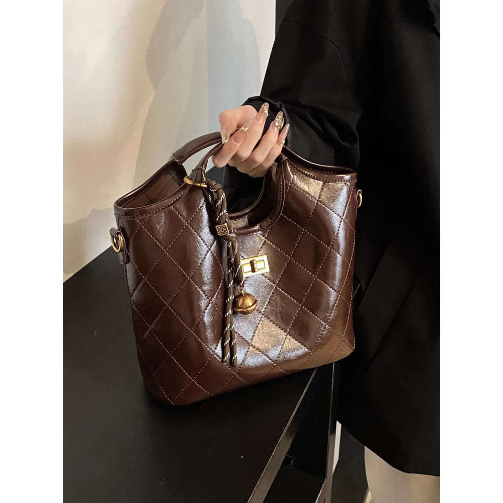 Women's Bags Advanced Ling Ge Bucket for Women 2024 New Versatile Fashion Commuter Handheld Crossbody Tote Bag