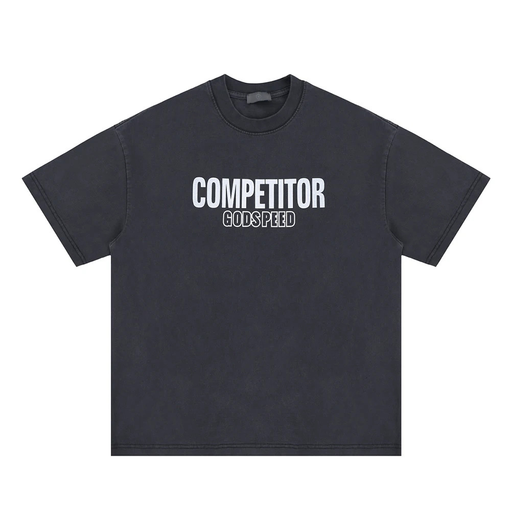 Superway original n retro letter printing mens Tshirt casual short sleeved cotton street loose top 250312