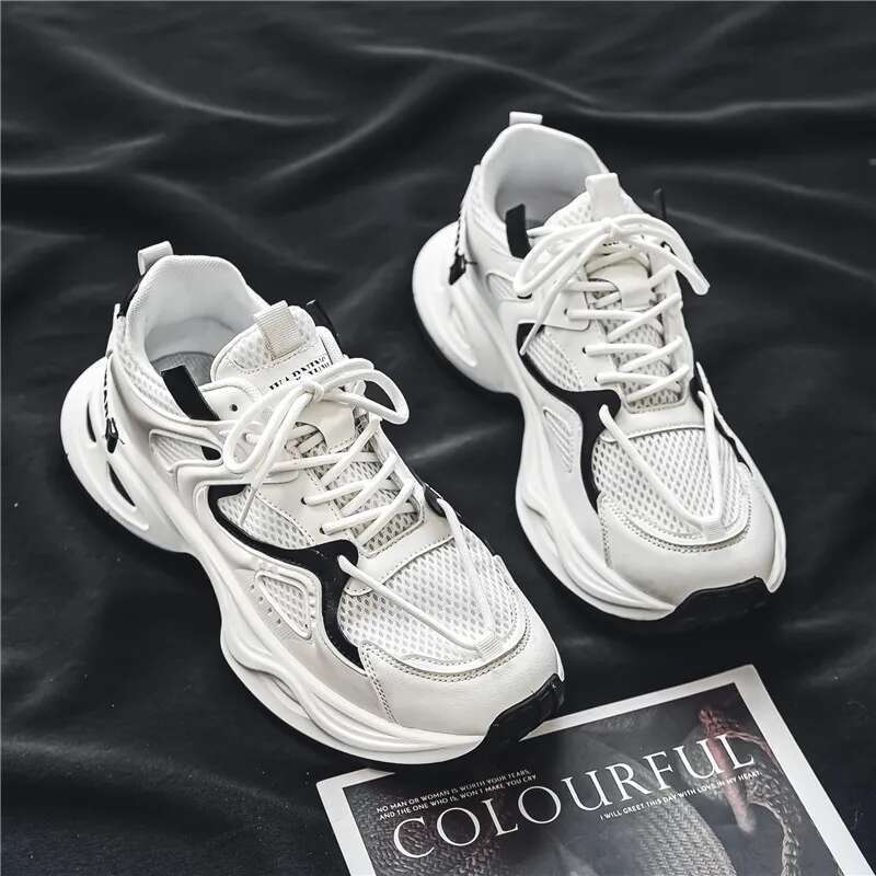 Men Casual Breathable Running New Men's Fashion Platform Sneakers Trend Lace-up Cloth Outdoor Non-slip Shoes