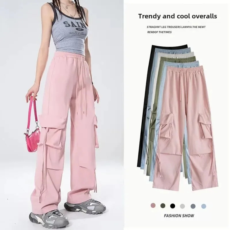 American Style HighWaisted Cargo Pants Petite Size QuickDry Summer 2024 Casual Sweatpants Umbrella n For Women 250320
