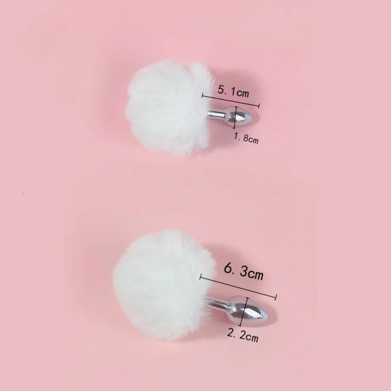 Mini Bunny Tail Butt Plug Cosplay Anal Beads Metal Butt Plug Dildo BDSM Beginner Anal Plug Massage Balls Sex Toys for Men Women 250320