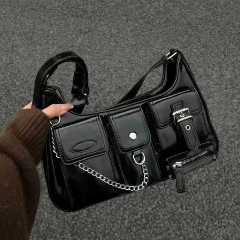 Richme Punk Bolso Mujer Fashion 2025 Trend New Design Chain Cross Shoulder Bag Harajuku Y2k PU Personalized Womens Bag Y250320