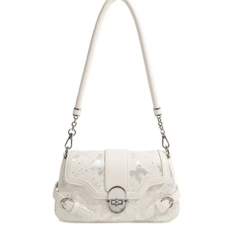 JIAERDI Fairycore Aesthetic White Shoulder Bag Womens Wallet Hot Girl Butterfly Printed Y2k Handbag Womens Harajuku Underwear Bag Y250319