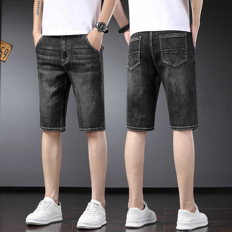 Five piece pants jeans mens shorts trendy and fashionable straight leg summer breathable Instagram loose 250312