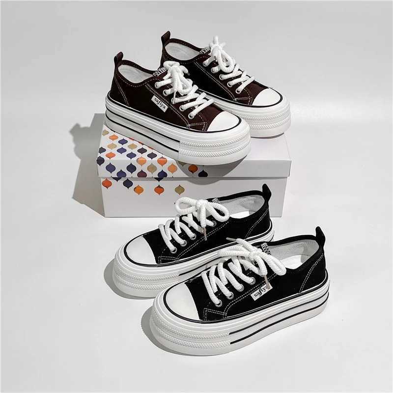 Autumn Shoes Round toe Fem Shoes Wen Clogs Platform Casual Sports Shoes All Match Shallow Mouth Black Dress Zapatos De jer Y250320