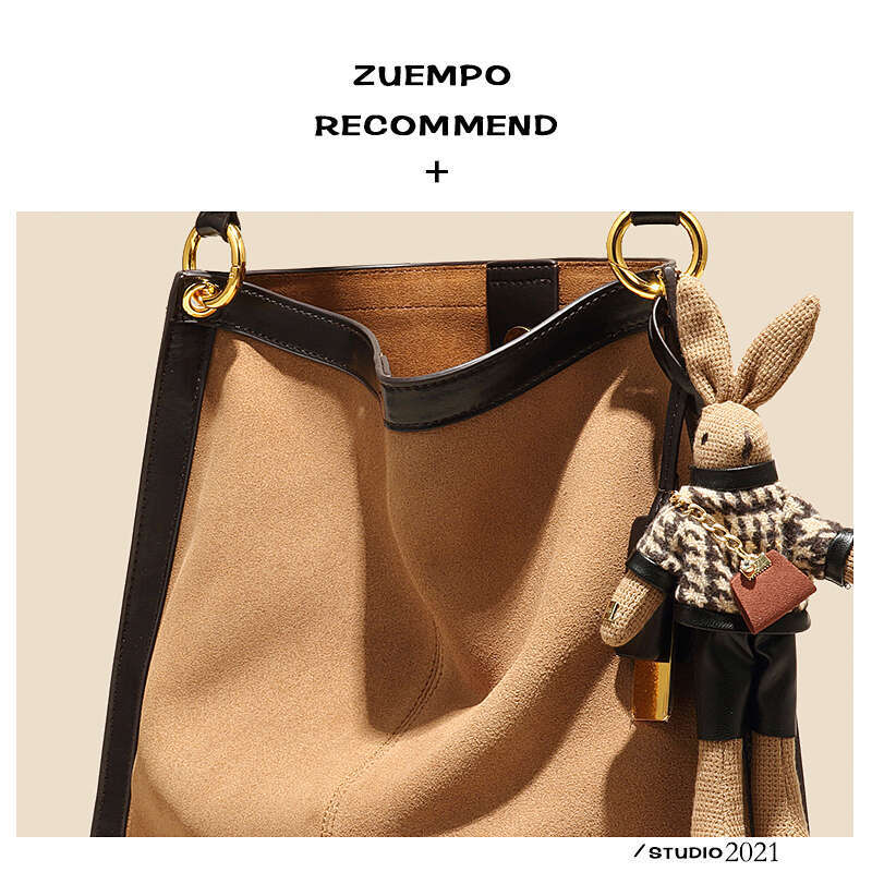Women's Bags Small niche design frosted leather tote contrasting soft cowhide, large capacity single shoulder bag, women's crossbody bag