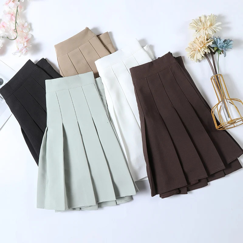 Womens Skirt Summe Korea Style Y2k Clothing Brown A Line Faldas Cortas Para Mujer Green Miniskirt Pleated Short Skirt For s 250320