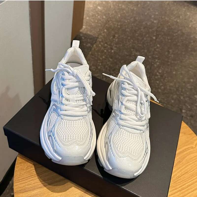 Casual Platform Round Toe Lace-Up Tennis Women Vulcanized Shoes Women's Sneakers