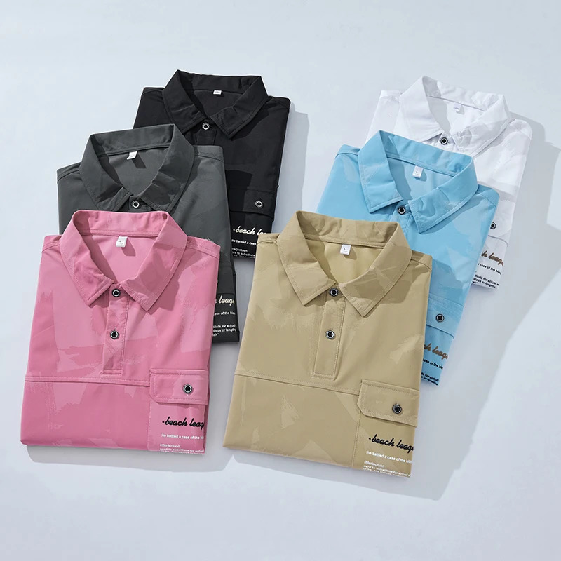 Ice Silk Mens Polo Shirts Turn Down Collar Summer Tshirt Male Short Sleeve Cool Casual Fashion Big Size Plus Large Oversize Top 250320