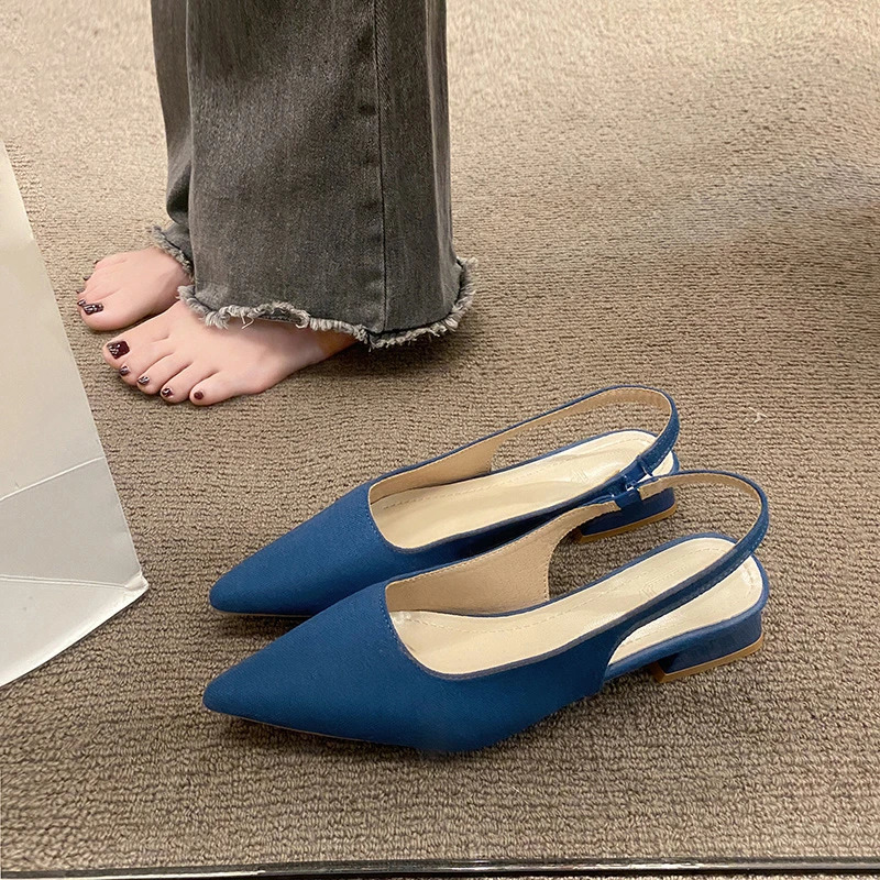 Big girls pointed toe womens high heel slippers spring and summer sexy highheeled shoes suede simple sandals 250321BJ - view 4