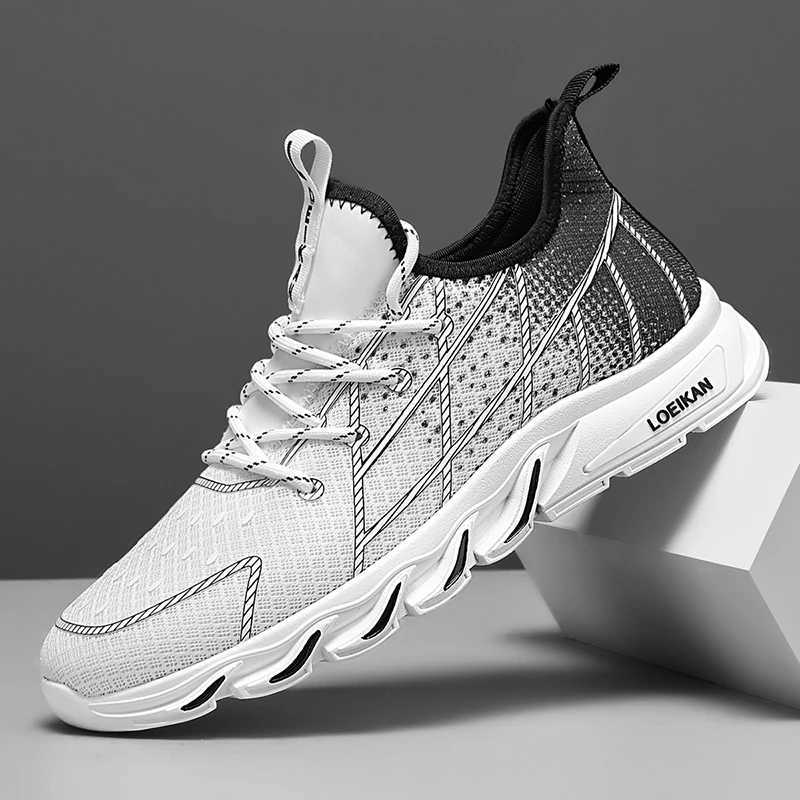 Mens plus size casual mesh sports shoes with soft soles for all seasons anti slip outdoor running shoes fashionable breathable lightweight sports shoe