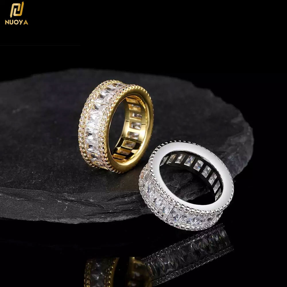 8mm Hip Hop Round Cubic Zirconia Cz Eternity Band Ring Fine Jewelry For Men Gifts For His
