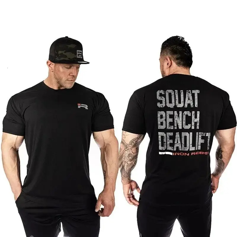 2024 mens sports shirt short sleeved fitness running 100 pure cotton Tshirt training 250312
