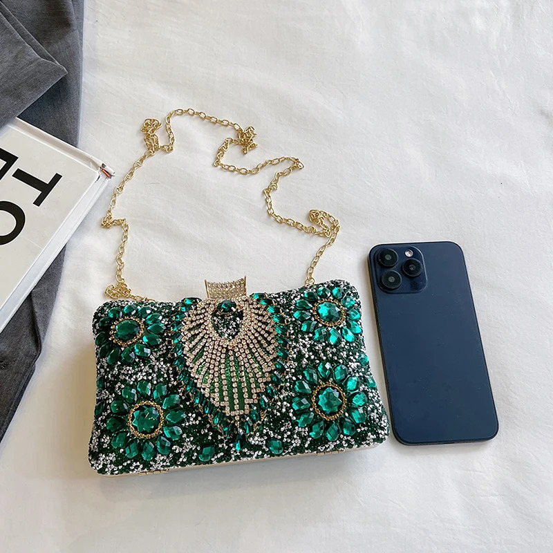 ious and sparkling Rheinstone evening clutch bag suitable for womens wedding parties dinner gemstone cross body ner handbag 250326