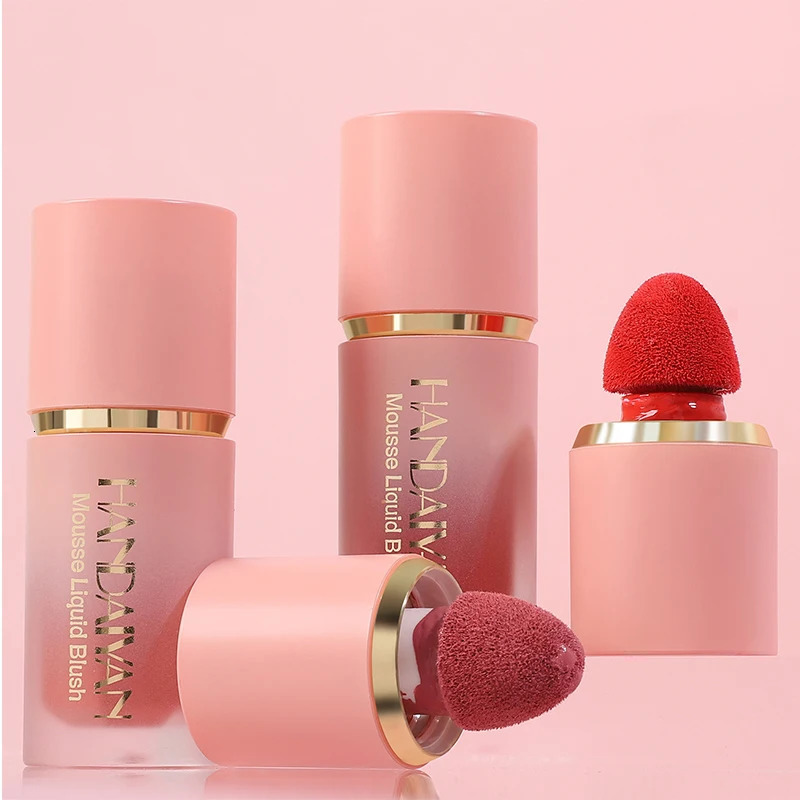 Handaiyan Matte Glitter Face Liquid Blusher Smooth Cheek Eye Mousse Blush Highlighter Stick Rouge Waterproof Contour Makeup 250321