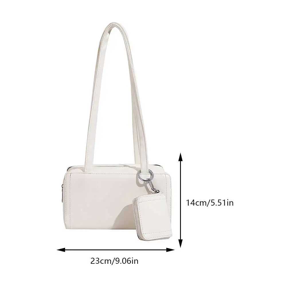 Womens fashionable shoulder bag PU leather casual handbag large capacity date armrest bag business bag with matching clutch set Y250320