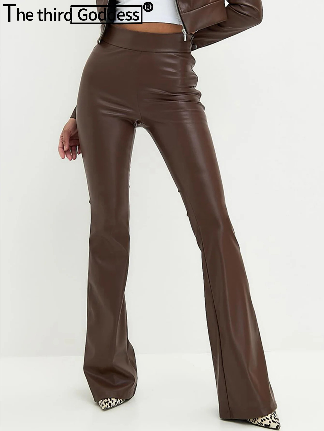 Sexy vintage black leather pants women High Waist y2k Leather Club party streetwear pants fashion Slim harajuku PU trousers 250320