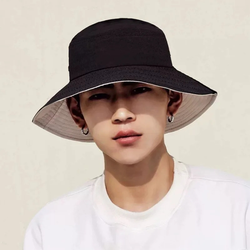 Enlarged Deepening XXL Size 63cm Bucket Hat Women Big Head Double-sided Fisherman Hat Men Large Size Large Hip Hop Sun Hat 250320