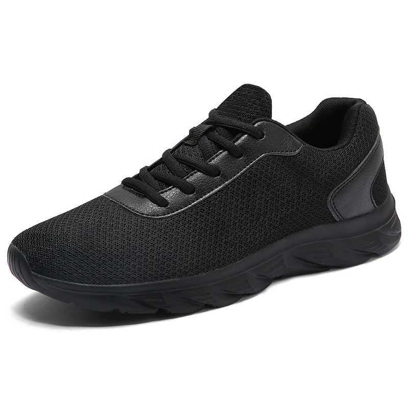 Black sneakers for mens running breathable sports lightweight mens tennis shoes Y250320