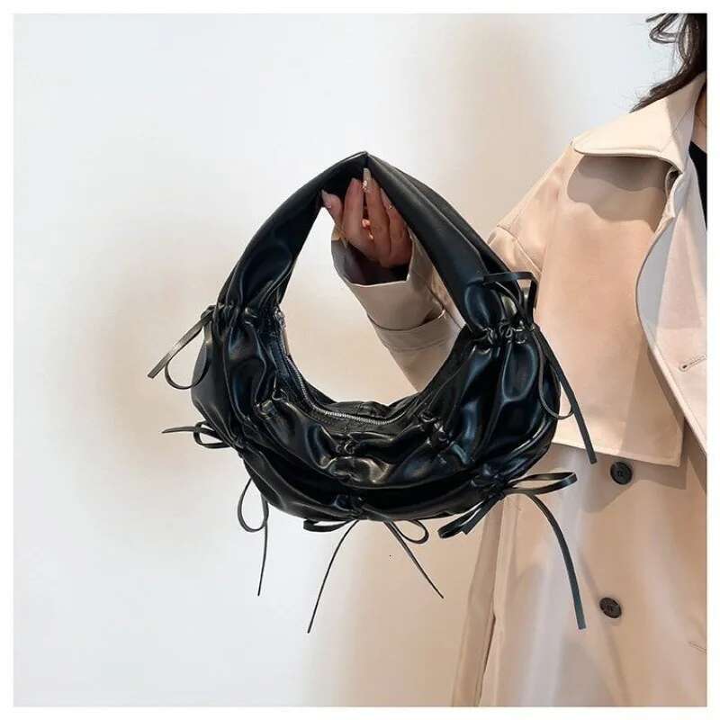 PU Bow Hobos Solid Design Fashion Versatile 2025 Hot Sale Bags For Women Popularity Stylish Exquisite Sweet Women's Handbags