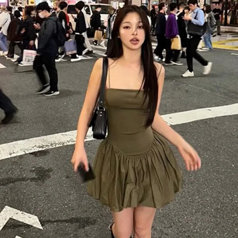 Sexy Women Vintage Solid Mini Dress Cami Ball Gown Dresses Slash Neck Sleeveless Summer Female Fashion Casual Dress Vestidos 250320