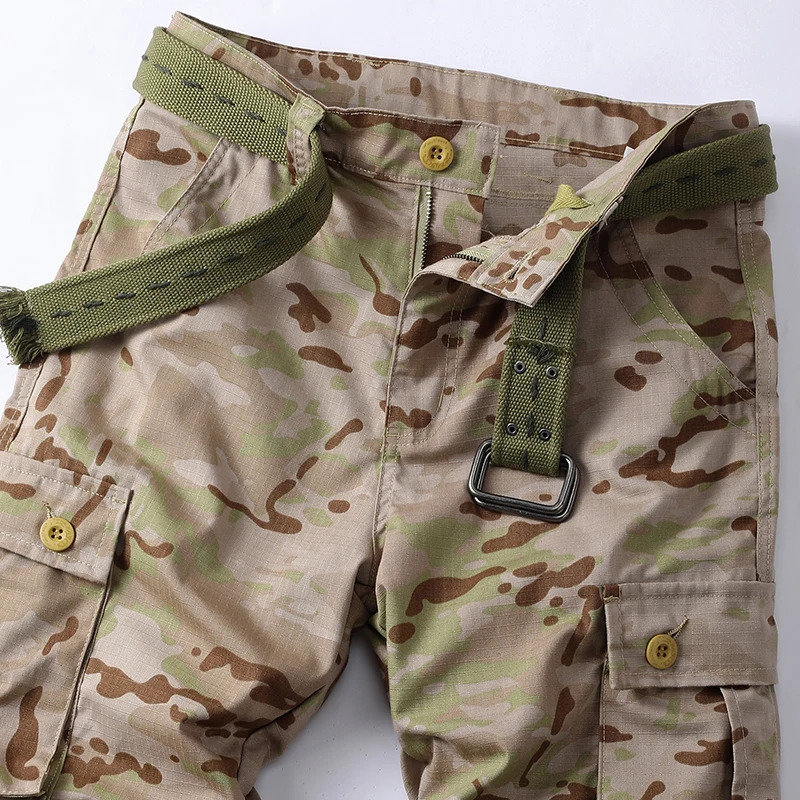 AKARMY Camo Cargo Pants Outdoor Multi-pocket Ripstop Tactical Camouflage Joggers Outdoor Pure Cotton Camouflage Pants 250320
